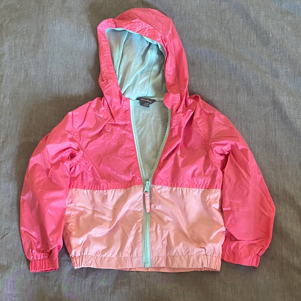Eddie Bauer Pink and Light Green Hooded Jacket
